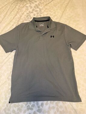 Under Armour Men’s Grey Polo with Black Logo